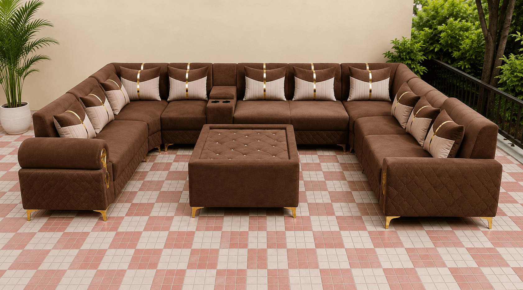 Luxury corner sofa set by Dream Wood Craft