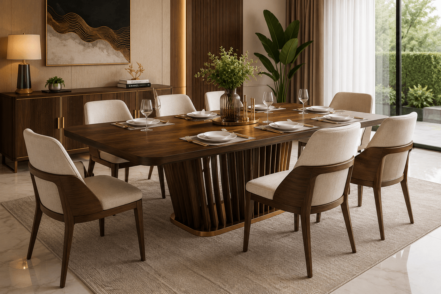 Modern dining table set by Dream Wood Craft