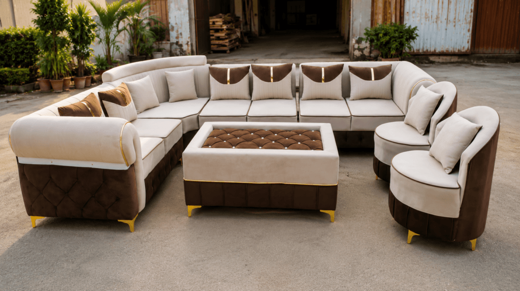 Luxury corner sofa set for living room