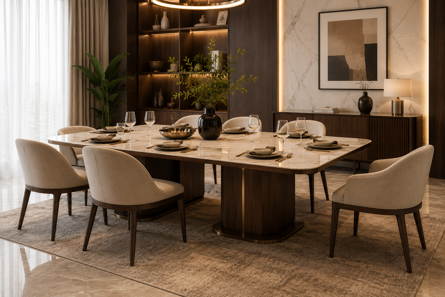 Modern dining table set by Dream Wood Craft